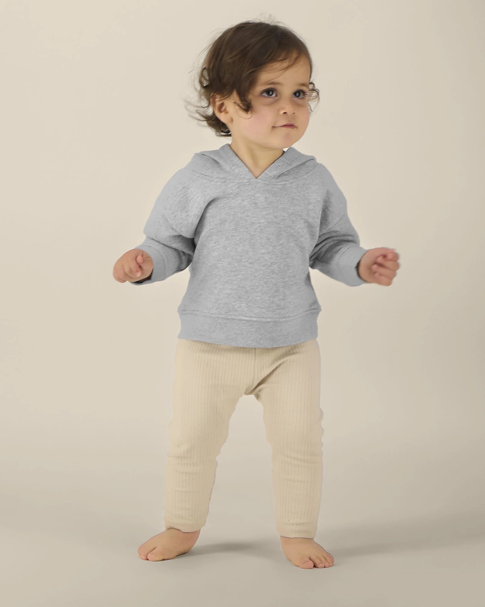 Felpa con cappuccio bio Stanley/Stella Baby Cruiser da personalizzare - Grigio melange